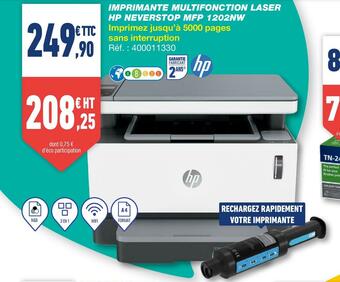 Bureau Vallée Hp imprimante multifonction laser neverstop mfp 1202nw offre