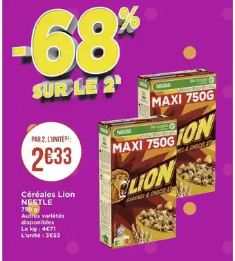 Géant Casino Nestle céréales lion offre