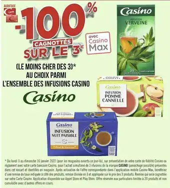 Géant Casino Casino bon plan sur l’ensemble des infusions de la marque casino offre