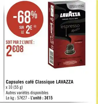 Géant Casino Lavazza capsules café classique offre