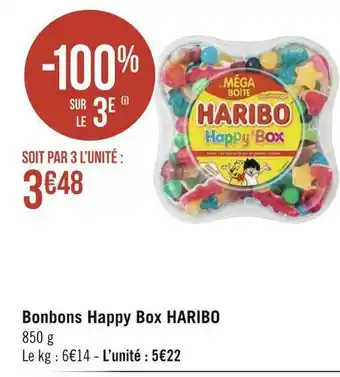 Géant Casino Haribo bonbons happy box offre