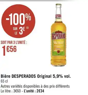 Géant Casino Desperados bière original 5,9% vol. offre