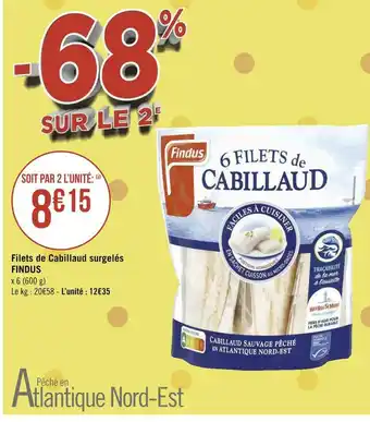Géant Casino Findus filets de cabillaud surgelés offre