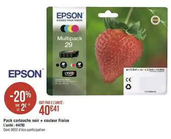 Géant Casino Epson pack cartouche noir + couleur fraise offre