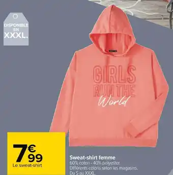 Carrefour Tex sweat-shirt femme offre