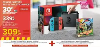 Carrefour Console "nintendo switch" avec joy-con néon + jeu "ring fit adventure" pour nintendo switch offre