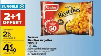 Carrefour Findus pommes rissolées surgelées offre