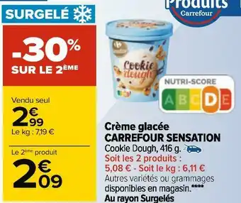 Carrefour Carrefour sensation crème glacée offre