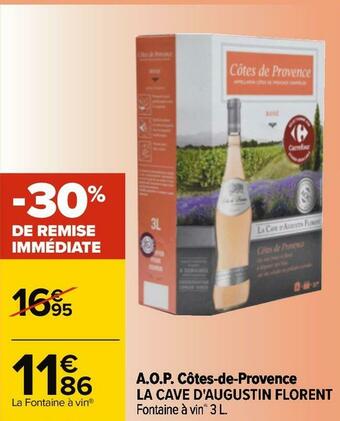 Carrefour La cave d'augustin florent a.o.p. côtes-de-provence offre