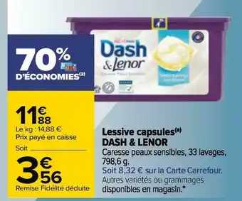 Carrefour Dash / lenor lessive capsules offre