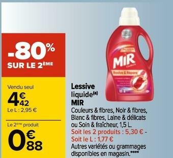 Carrefour Mir lessive liquide offre
