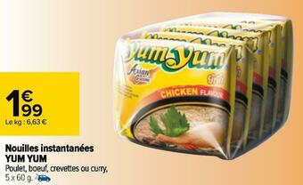 Carrefour Yum yum nouilles instantanées offre