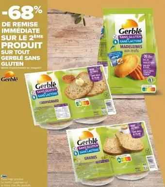 Carrefour Gerblé bon plan sur tout gerblé sans gluten offre
