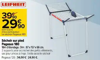 Carrefour Leifheit séchoir sur pied pegasus 180 offre
