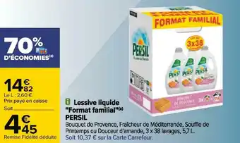 Carrefour Persil lessive liquide "format familial" offre