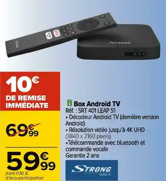 Carrefour Strong box android tv offre