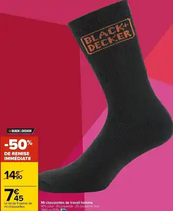 Mi-chaussettes de travail homme