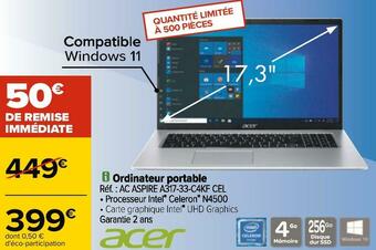 Carrefour Acer ordinateur portable offre