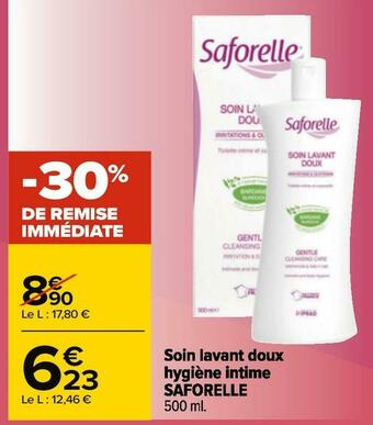 Carrefour Saforelle soin lavant doux hygiène intime offre