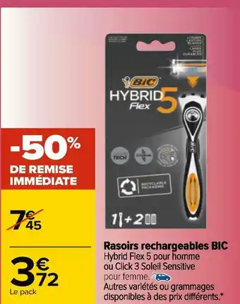 Carrefour Bic rasoirs rechargeables offre