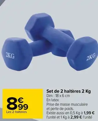 Carrefour Set de 2 haltères 2 kg offre
