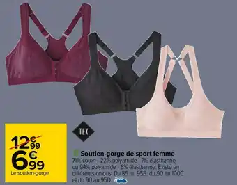Carrefour Tex soutien-gorge de sport femme offre
