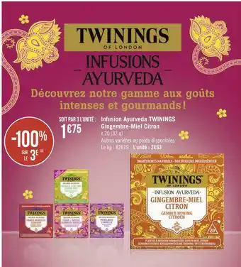 Twinings infusion ayurveda gingembre-miel citron