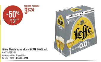 Géant Casino Leffe bière blonde sans alcool 0.0% vol. offre
