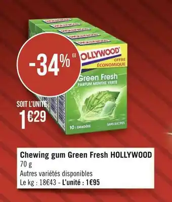 Hollywood chewing gum green fresh