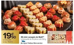 Carrefour Market 36 mini canapés de Noël offre