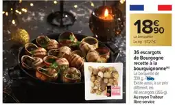 Carrefour Market 36 escargots de Bourgogne recette à la bourguignonne offre