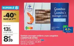 Carrefour Market CARREFOUR EXTRA Gambas sauvages entières crues congelées offre
