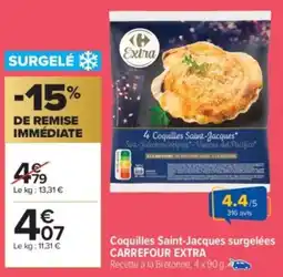 Carrefour Market CARREFOUR EXTRA Coquilles Saint-Jacques surgelées offre