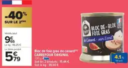 Carrefour Market CARREFOUR ORIGINAL Bloc de foie gras de canard offre