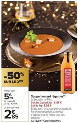 Carrefour Market Soupe homard légumes offre