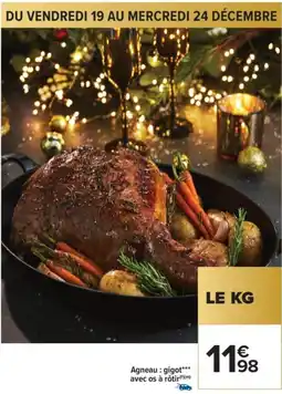 Carrefour Market Agneau : gigot avec os à rôtir offre