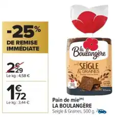 Carrefour Market LA BOULANGÈRE Pain de mie offre