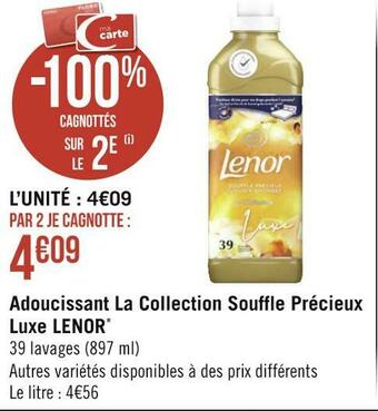 Géant Casino Lenor adoucissant la collection souffle précieux luxe* offre