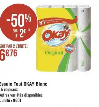Géant Casino Okay essuie tout blanc offre
