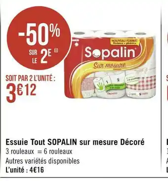 Géant Casino Sopalin essuie tout sur mesure décoré offre