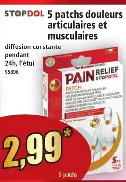 Norma STOPDOL 5 patchs douleurs articulaires et musculaires offre