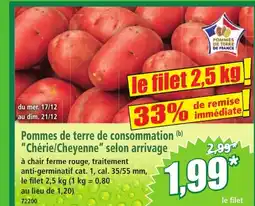 Norma Pommes de terre de consommation chérie/cheyenne selon arrivage offre
