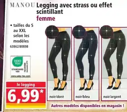 Norma MANOU Legging avec strass ou effet scintillant femme offre