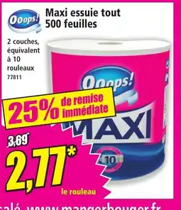 Norma OOOPS Maxi essuie tout 500 feuilles offre