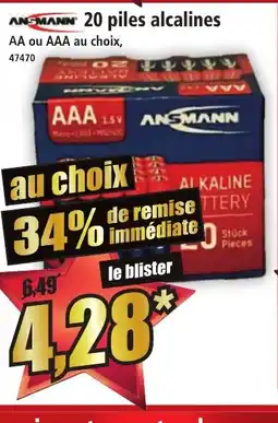 Norma ANSMANN 20 piles alcalines offre