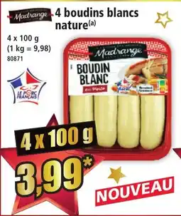 Norma MADRANGE 4 boudins blanc nature offre