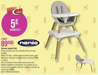 Géant Casino Nania chaise haute eva offre