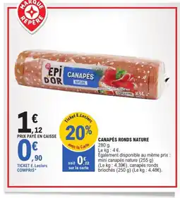 E.Leclerc Express Canapés ronds nature offre
