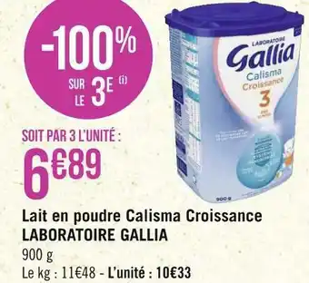 Laboratoire gallia lait en poudre calisma croissance