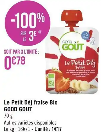 Good gout le petit déj fraise bio